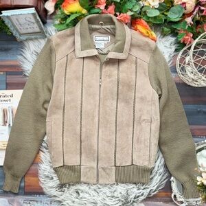 Vtg 70s Chartwell Jacket Genuine Leather Suede MCM Hipster Brown XL